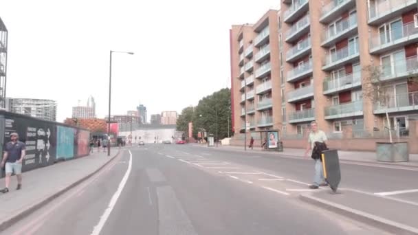 Utsikt Från Bilen Kör Längs Vägarna Nio Alms Väg London — Stockvideo