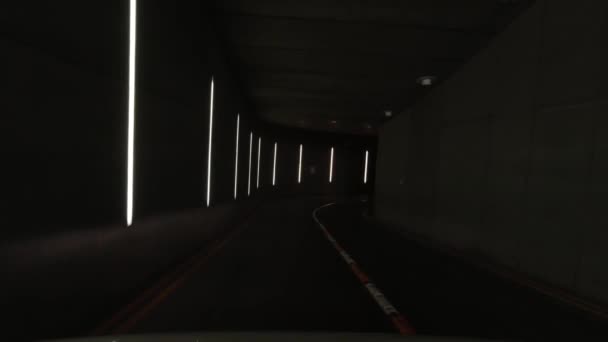 Driving Tunnel Underground Parking Garage — Stock Video