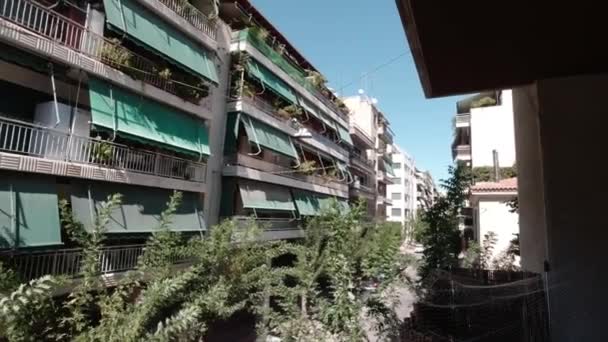 Utsikt Över Bostadsområde Metaksourgeio Aten — Stockvideo