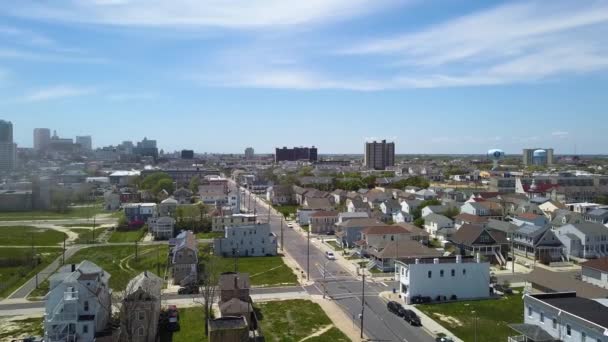 Letecký Pohled Atlantic City Atlantické Pobřeží Dronové Záběry Ulic Hotelů — Stock video