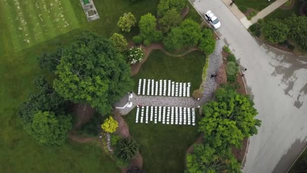 Vista Aérea Club Golf Bucks County Drone Shot Volando Sobre — Vídeos de Stock