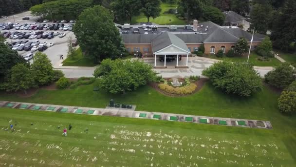 Schießen Aus Der Vogelperspektive Golf Club Bucks County Drohnenaufnahmen Über — Stockvideo