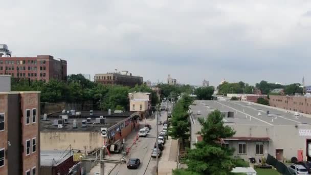 Filmar Partir Uma Vista Panorâmica Centro Filadélfia Daytime Beleza Urbana — Vídeo de Stock