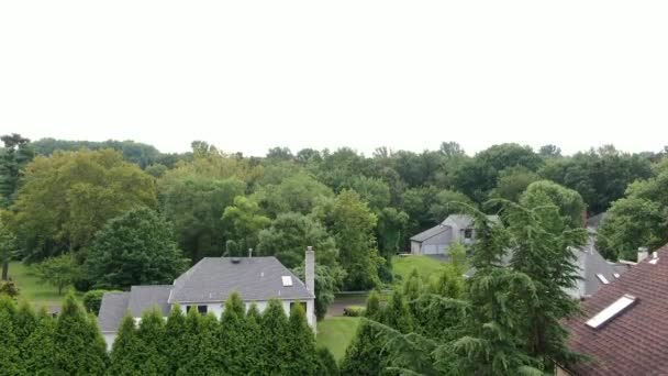 Aerial Shooting Suburban Area Residential Buildings Streets Beautiful View Country — Stock Video