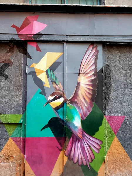 Arte Urbano Graffiti Colorido Encontrado Madrid España —  Fotos de Stock