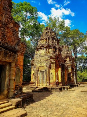 Siem Reap, Kamboçya, 31 Aralık 2019: Angkor Wat - Preah Ko Tapınağı
