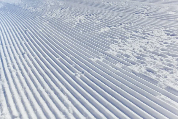 Snowcat Tracks Snowy Slope — Stock Photo, Image