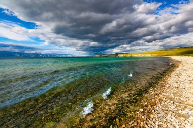 Olkhon adasının güzel manzarası, Baykal, Rusya