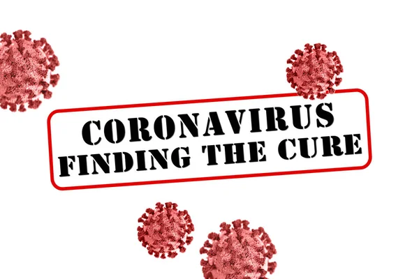 Coronavirus Tedavi Güncelleme İllüstrasyonunu Buluyor. Beyaz zemin üzerinde siyah ve kırmızı tasarım güncelleme, tedavi, aşı bilgileri koronavirüs hakkında.