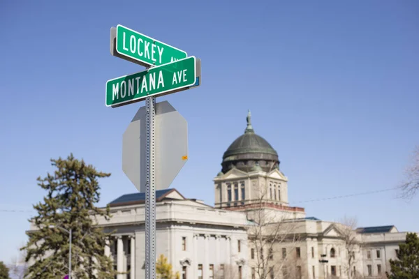 Helena Montana Abril 2020 Señalización Calles Carreteras Montana Avenue Lockey — Foto de Stock