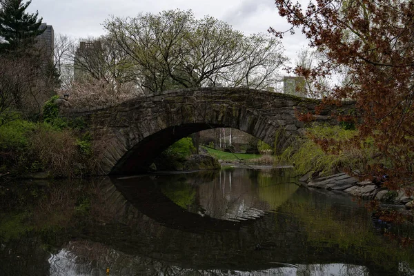 Nova Iorque Nova Iorque Eua Abril 2020 Bow Bridge View — Fotografia de Stock