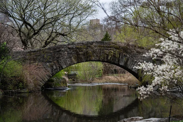 Nova Iorque Nova Iorque Eua Abril 2020 Bow Bridge View — Fotografia de Stock