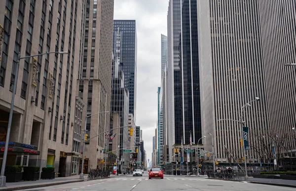 맨해튼 풍경의 건물들과 뉴욕의 건물들 맨해튼 도시의 거리들 건물들 — 스톡 사진