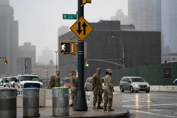 New York City New York Usa March 2020 Group Military — Stock Photo, Image