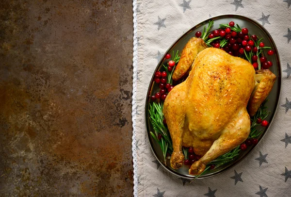 Kerst eten, weergave van bovenaf — Stockfoto