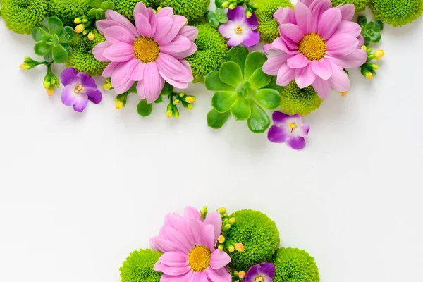 인사말 카드를 꽃 이랑 — 스톡 사진