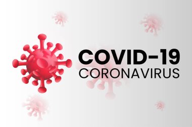 Covid-19 (Coronavirus veya 2019-ncov) arka plan vektörü EPS10. 3 boyutlu Coronavirus kırmızı ve beyaz arka plan tasarımı. İllüstrasyon, haber, eğitim için kullanılabilir.