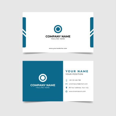 mavi ve beyaz Modern kartvizit vektör şablonu tasarımı