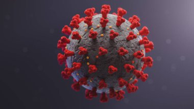 Coronavirus covid-19 mikroskop görüntüsü. 3d hazırlayıcı.