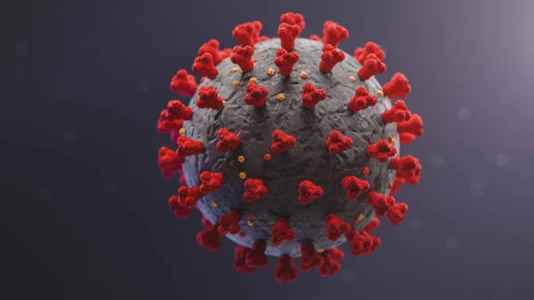 Illustrazione Del Nuovo Microscopio Coronavirus Covid Rendering — Foto Stock