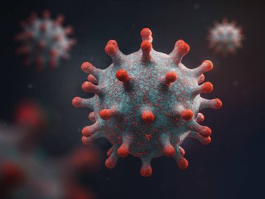 Sağlık tehdidi arz eden Coronavirus covid-19 mikroskop görüntüsü kavramını ele alalım. 3d illüstrasyon.