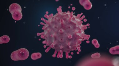 Solunum enfeksiyonu Coronavirus covid-19 illüstrasyonuna neden oluyor. 3d hazırlayıcı.