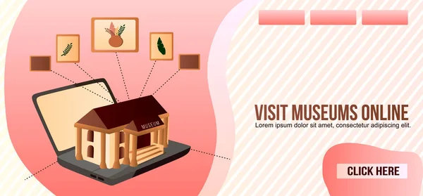 Art Museum Mobile Guide Smartphone Application Tousts Web Banner Lading — стоковий вектор