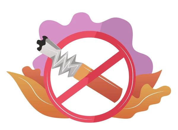 Dünya Tütünsüz Günü Düz Vektör Çizimi Web Tasarımı Için Çizgi — Stok Vektör