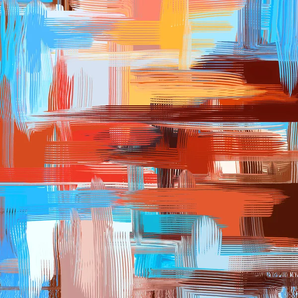 Colorful Abstract Dirty Art Painting Bright Artwork Blue Red Accents — Stock Photo, Image