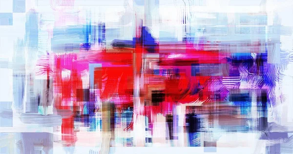 Pintura Digital Brilhante Abstrata Eclosão Cruz Fundo Nas Cores Vermelho — Fotografia de Stock