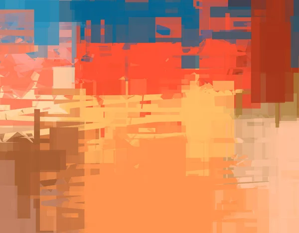 Chaotyczne Prostokąty Cyfrowe Malarstwo Abstrakcyjne Piękne Losowe Kolory Tła Grafiki — Zdjęcie stockowe