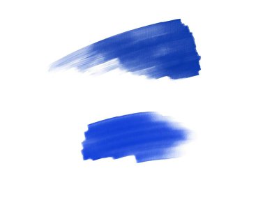 Mavi akvaryum fırça darbesi. Soyut boyanmış kağıt dokusu, metin tasarımı için izole edilmiş leke elementi, şablon. Suluboya parlak el çizimi illüstrasyon arka planı