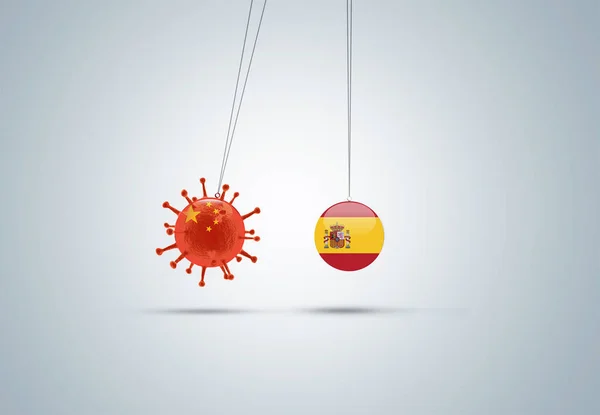 Концепція Вірусу Корона Іспанія Бореться Проти Вірусу Корони Концепція Коронавірус — стокове фото