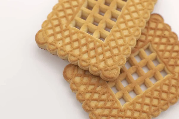 Twee Mooie Koekjes Een Witte Achtergrond — Stockfoto