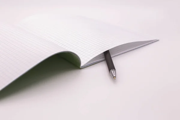 Checkered Notebook Fountain Pen — Stock Photo, Image