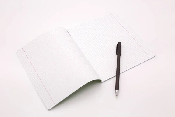 Fountain pen and open notebook on a white background — Stock Image Fountain Pen Open Notebook White Background Stock Photo