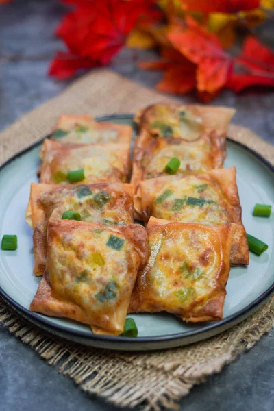 Martabak Telur Mini Indonesian Street Food Fried Wrap Filled Eggs — Stock Photo, Image