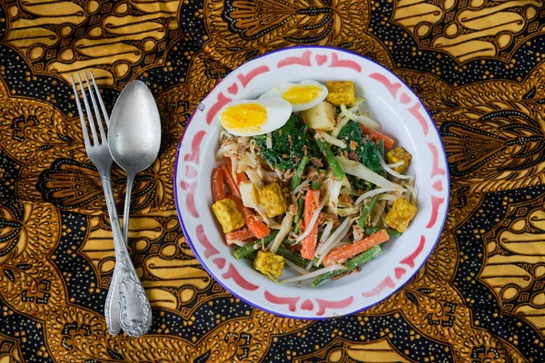 Gado Gado Ensalada Tradicional Indonesia Con Salsa Maní — Foto de Stock