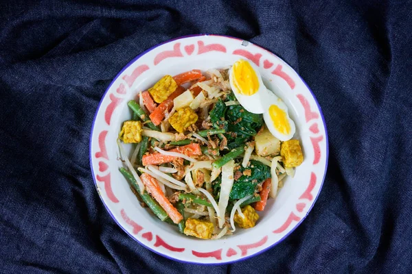 Gado Gado Ensalada Tradicional Indonesia Con Salsa Maní — Foto de Stock