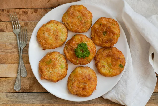 Perkedel Indonesian Fried Patties Made Ground Potatoes Minced Meat Vegetbales — Stock Photo, Image
