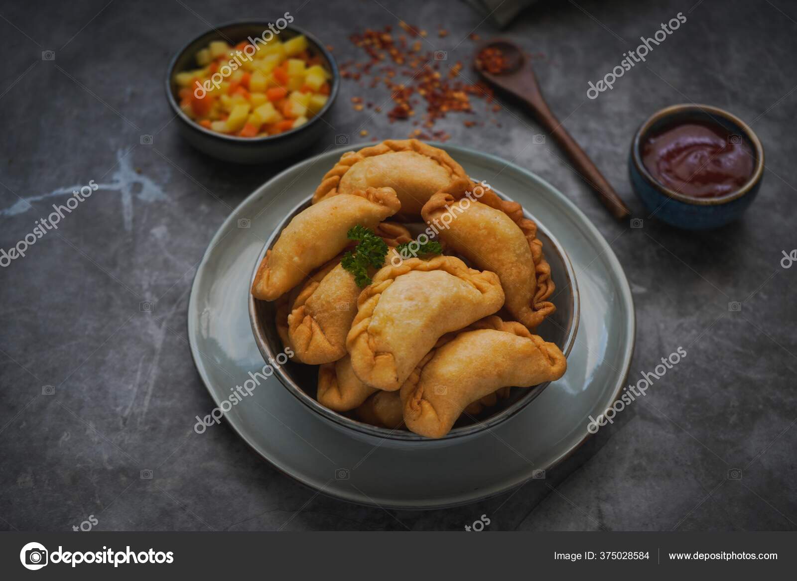 Kue Pastel Goreng Filled Carrots Potatoes Eggs Indonesian Food Selective Stock Photo by