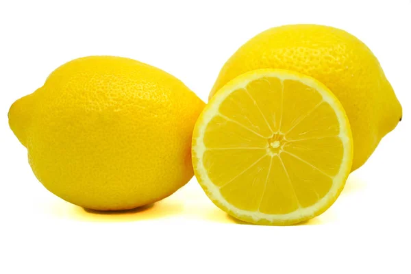 Fresh Lemon Isolated White Background — Stock Photo, Image
