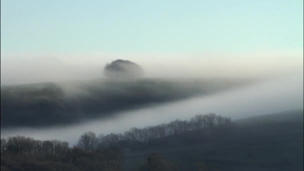 Ochtendmist Boven Landschap — Stockvideo