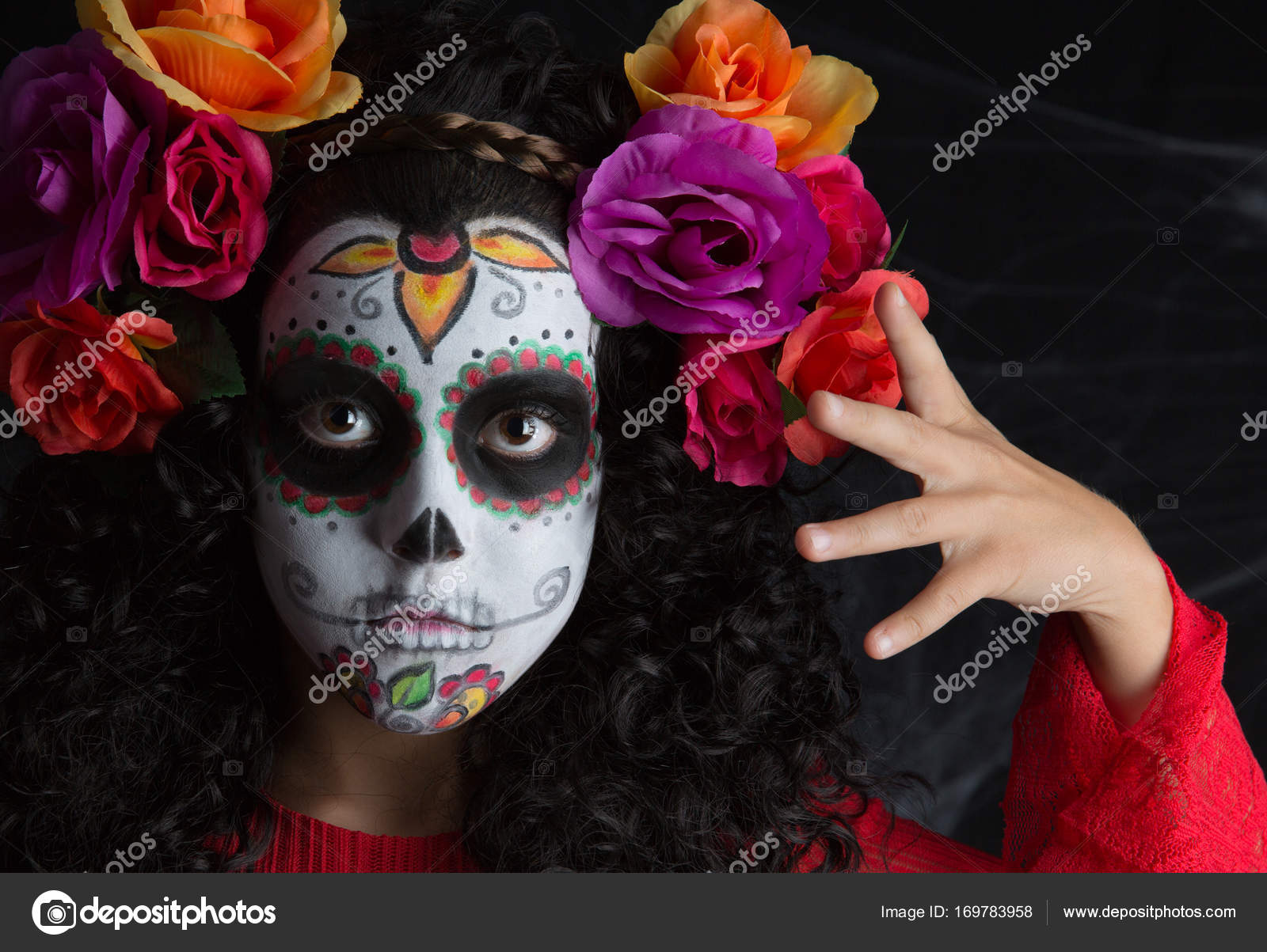 Maquillage De Crâne De Sucre. Maquillage De Fête D'Halloween