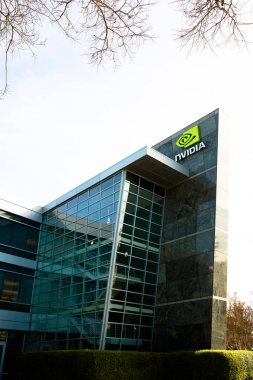 Santa Clara, Ca - 1 Şubat 2018: NVIDIA Corp, yapay zeka, Gpu, Geforce, 3d oyun, 3d görüş lideri.