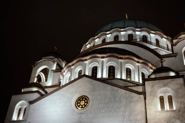 Belgrad 'daki Saint Sava Kilisesi, Sırbistan Gece