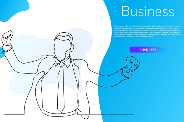 Continue Lijn Tekening Van Business Man Concept Vector Illustratie — Stockvector