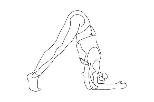 做瑜伽姿势的伸展女性 — 图库矢量图片