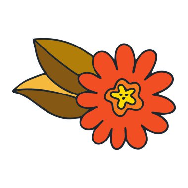 Beyaz renkte izole edilmiş çiçek, vektör çizimi 