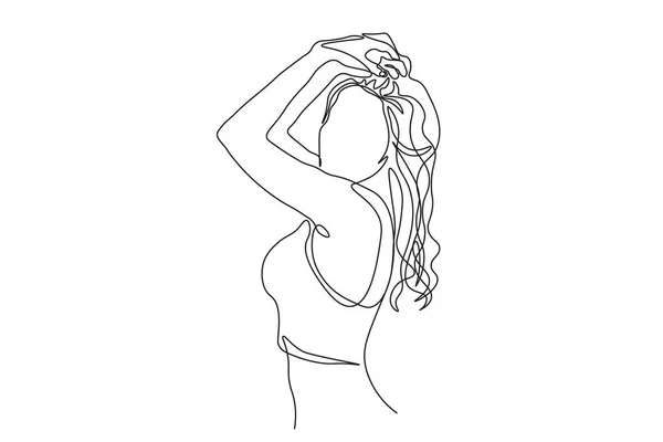 Femme Dessinée Main Fille Illustration Vectorielle — Image vectorielle